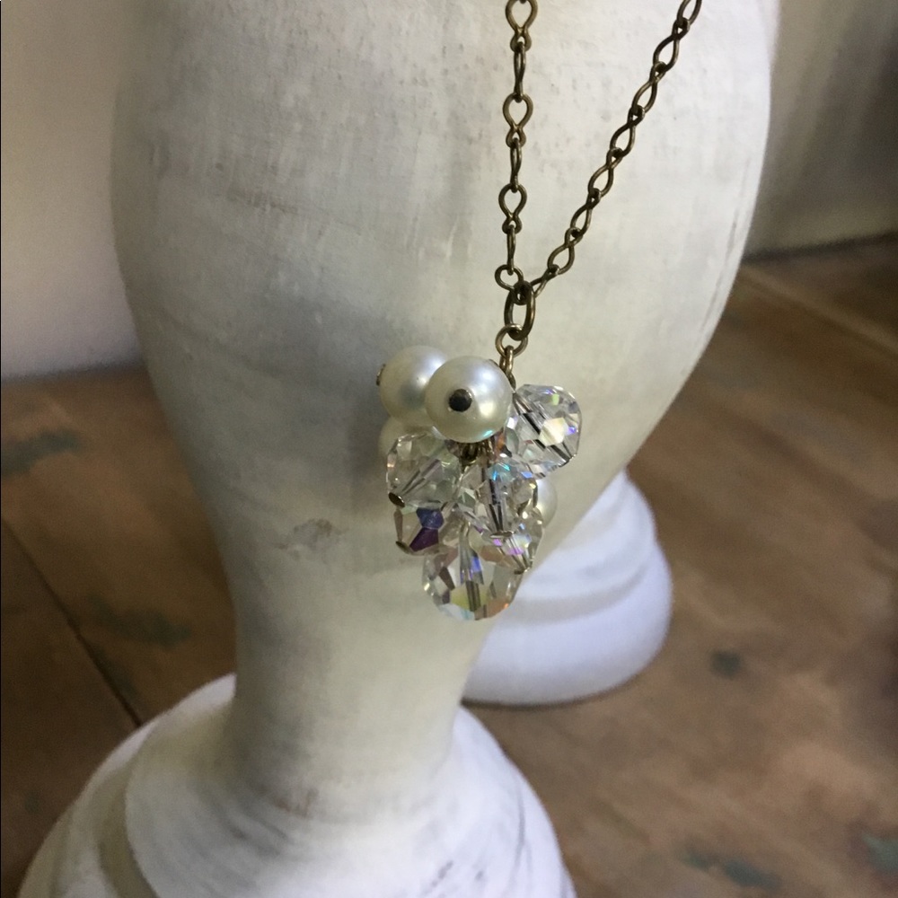 Pearl and crystal necklace